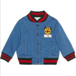LAST WEEKEND! NWT Gucci baby denim bomber jacket